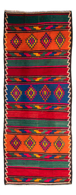 Alfombra de pasillo Alfombra Kelim - Antigua - 360 x 150 cm - multicolor
