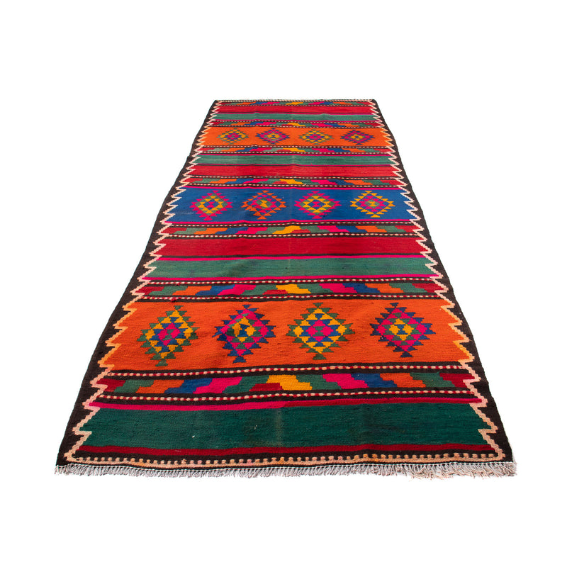 Alfombra de pasillo Alfombra Kelim - Antigua - 360 x 150 cm - multicolor