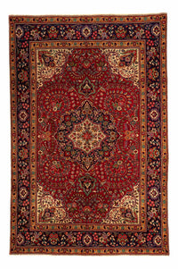 Alfombra persa - Tabriz - 314 x 203 cm - rojo oscuro