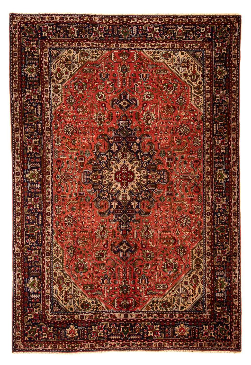 Alfombra persa - Tabriz - 295 x 195 cm - rojo claro