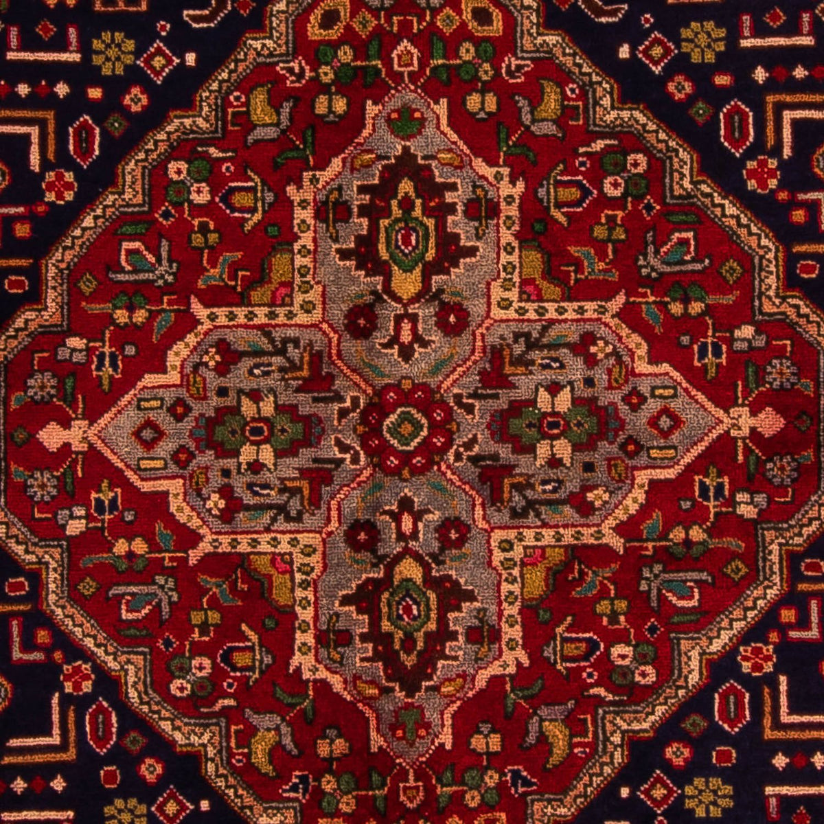 Alfombra persa - Tabriz - 297 x 197 cm - azul oscuro