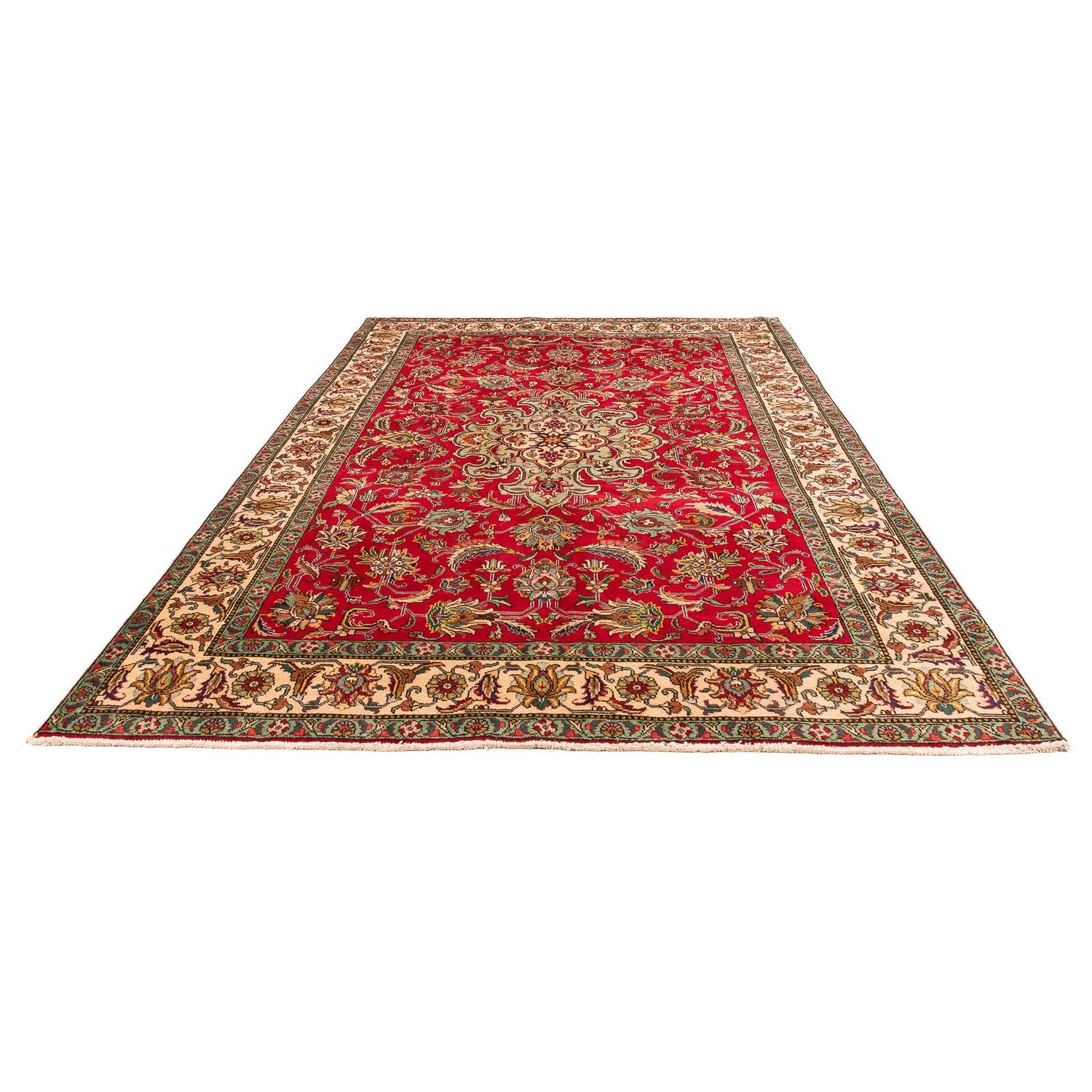 Alfombra persa - Tabriz - 300 x 203 cm - rojo oscuro