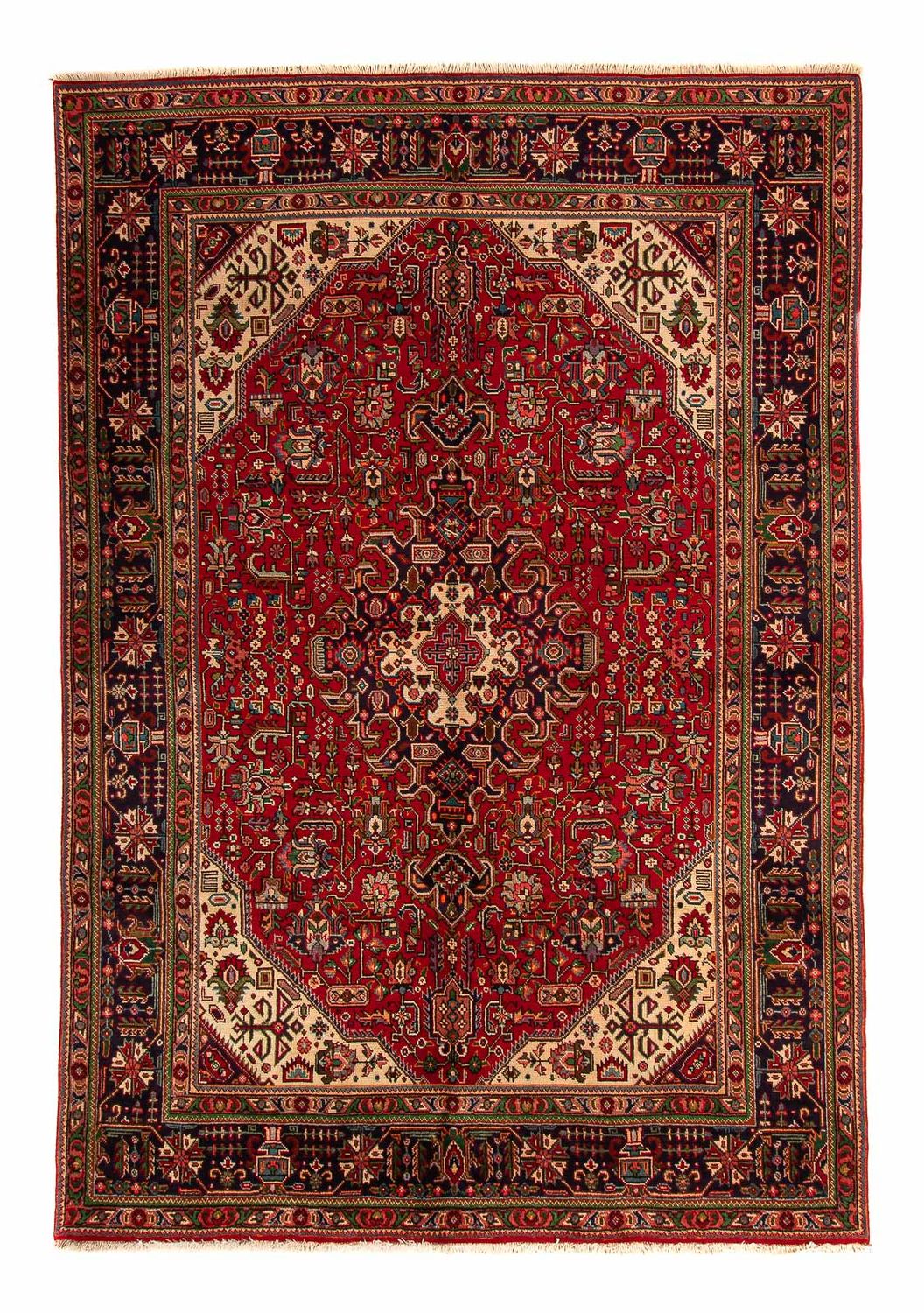 Alfombra persa - Tabriz - 295 x 195 cm - rojo oscuro