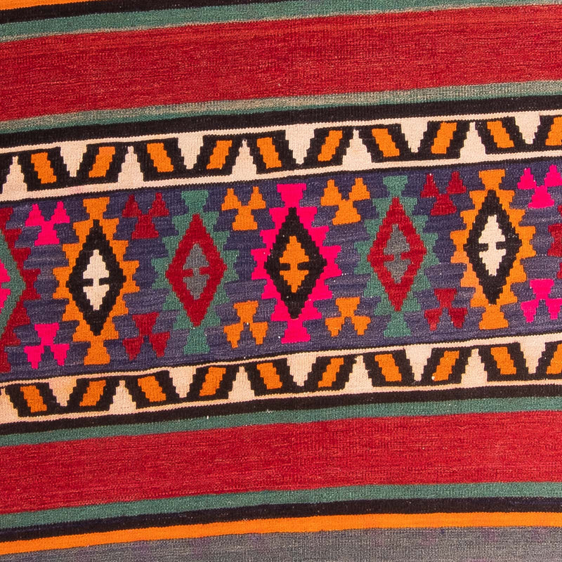 Alfombra de pasillo Alfombra Kelim - Antigua - 370 x 145 cm - multicolor