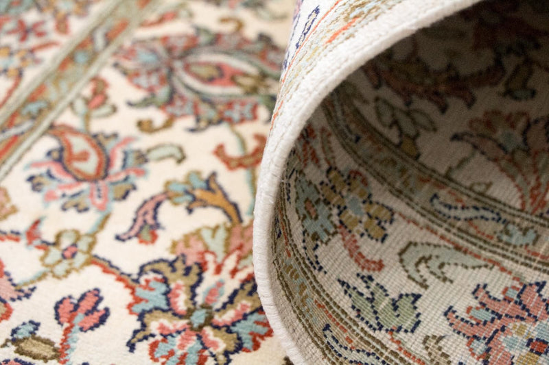 Alfombra de seda - Seda de Cachemira - 127 x 74 cm - beige