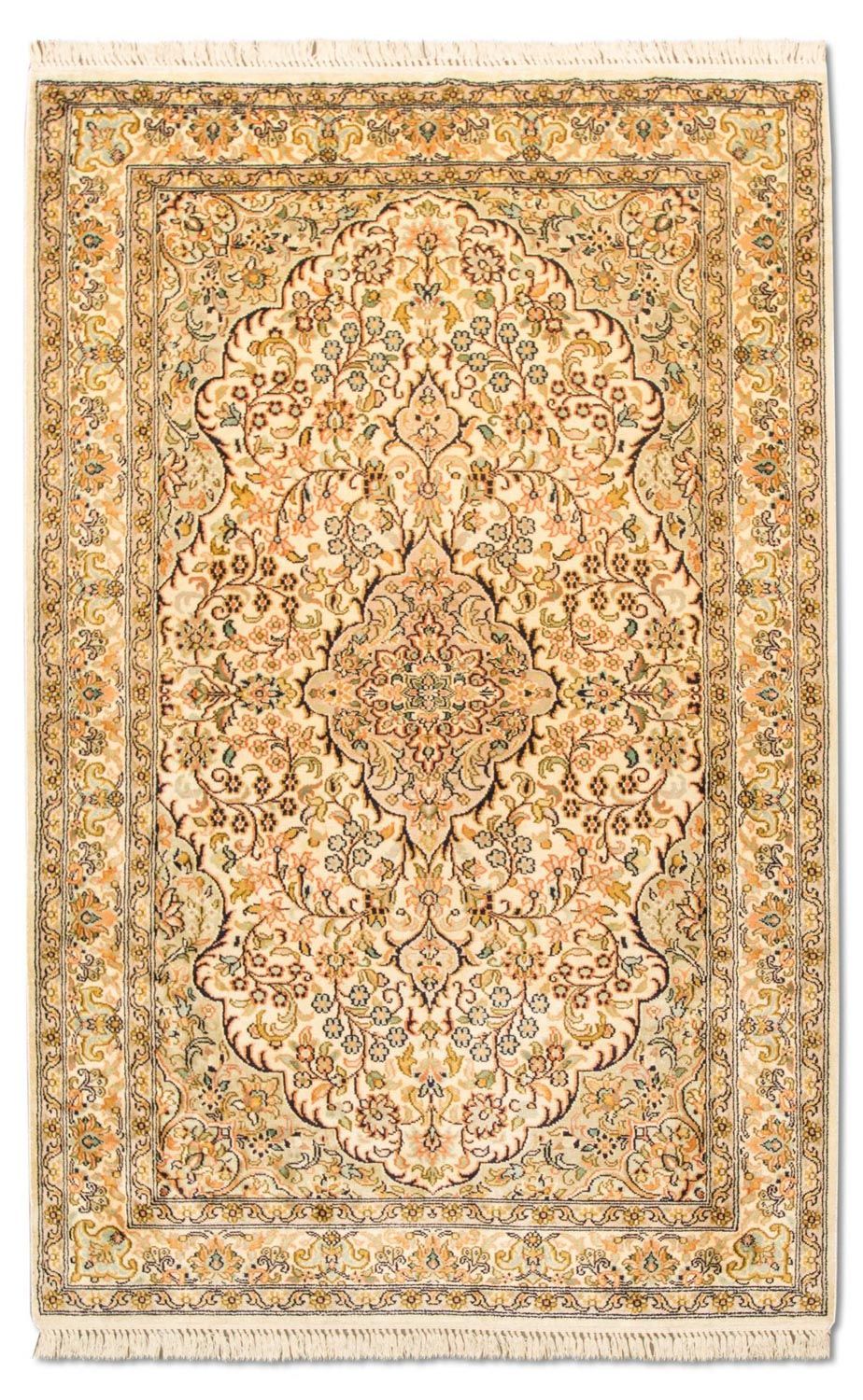Alfombra de seda - Seda de Cachemira - 153 x 94 cm - beige