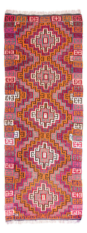 Alfombra de pasillo Alfombra Kelim - Antigua - 320 x 135 cm - multicolor
