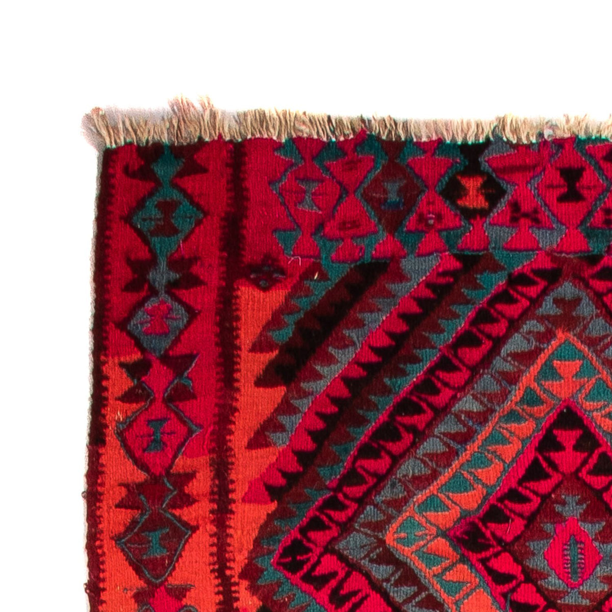 Alfombra de pasillo Alfombra Kelim - Antigua - 380 x 120 cm - multicolor