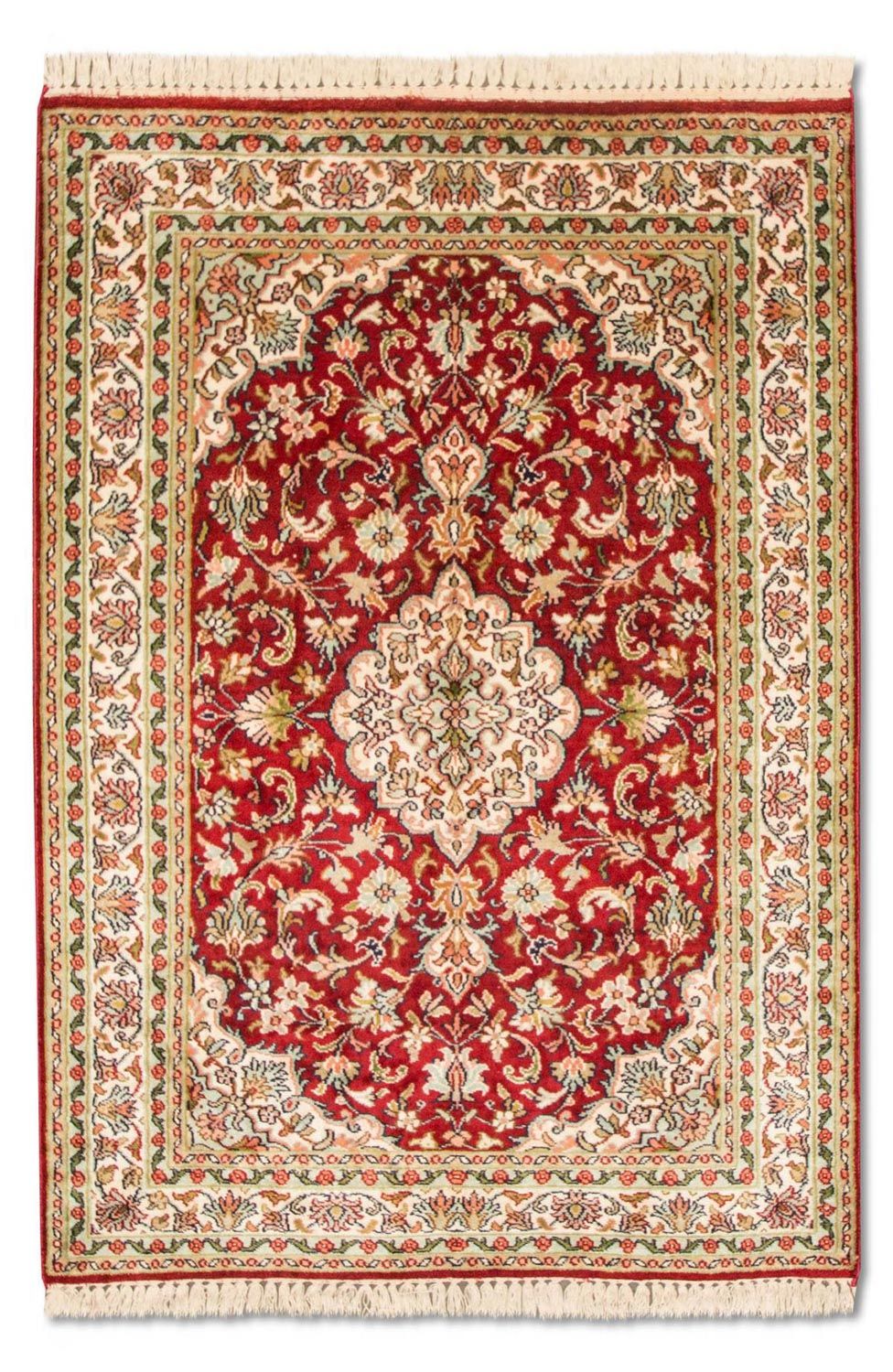 Alfombra de seda - Seda de Cachemira - 120 x 80 cm - rojo