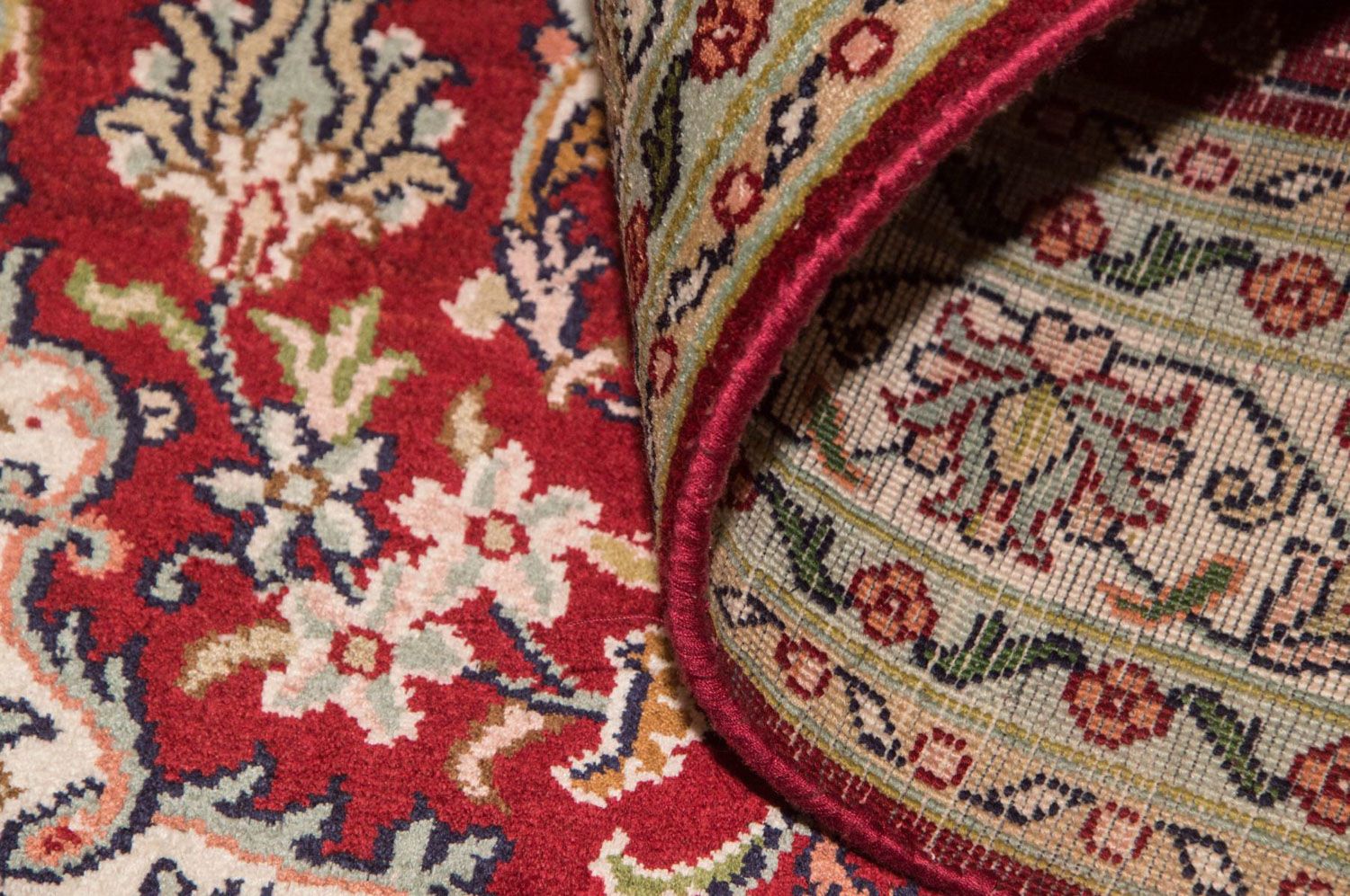 Alfombra de seda - Seda de Cachemira - 120 x 80 cm - rojo
