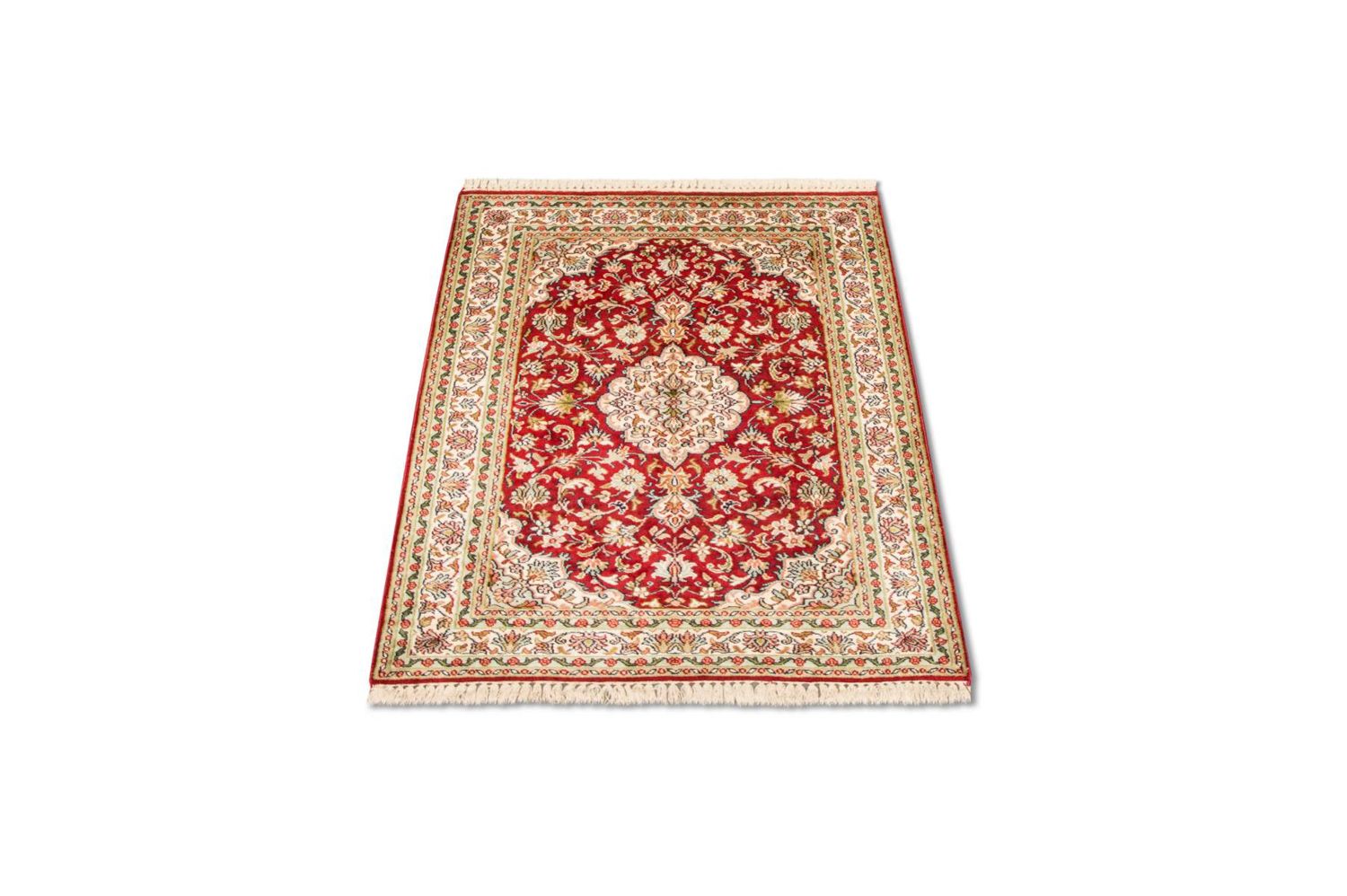 Alfombra de seda - Seda de Cachemira - 120 x 80 cm - rojo