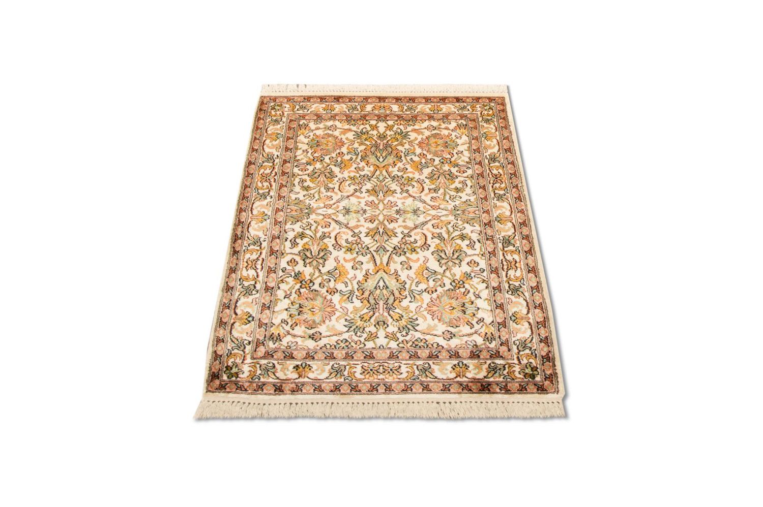 Alfombra de seda - Seda de Cachemira - 95 x 62 cm - beige