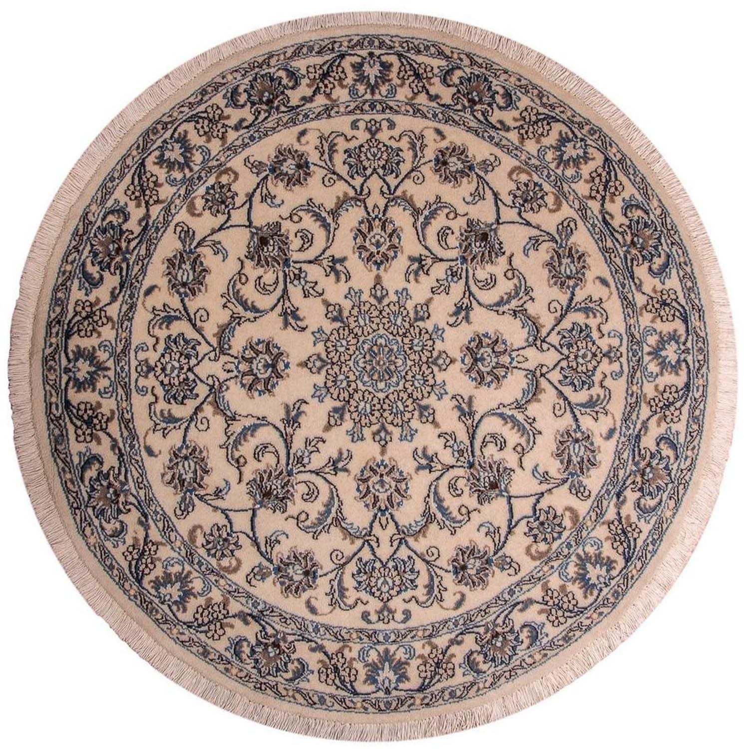 Alfombra Persa - Nain - Real redondo  - 150 x 150 cm - beige