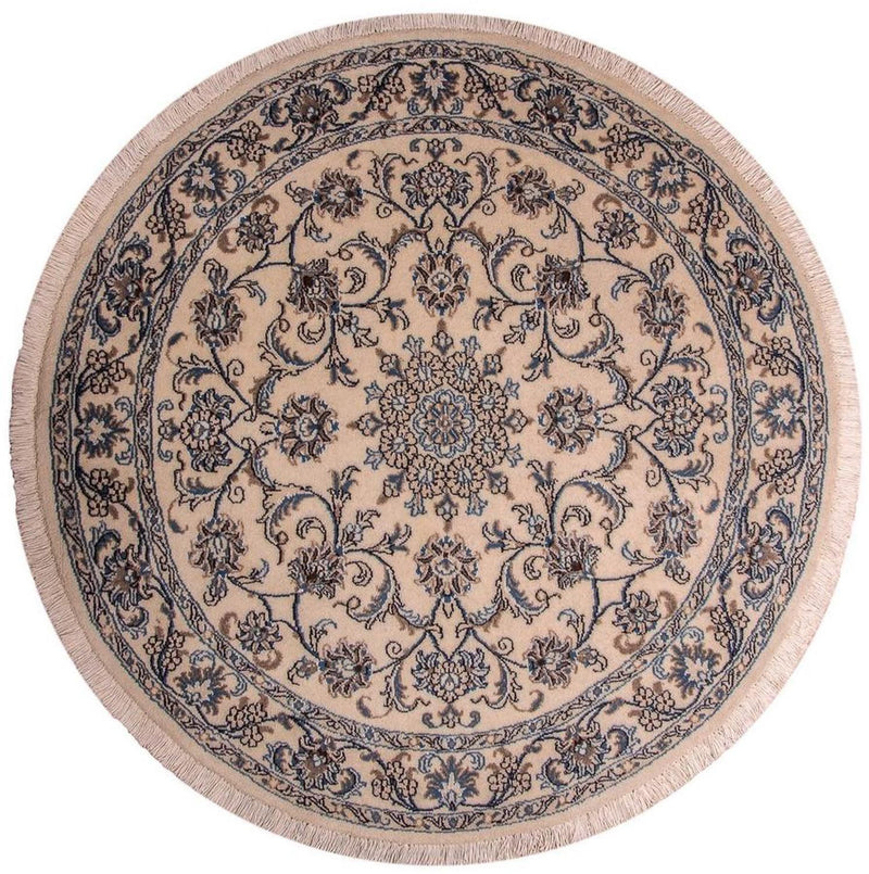 Alfombra Persa - Nain - Real redondo  - 150 x 150 cm - beige