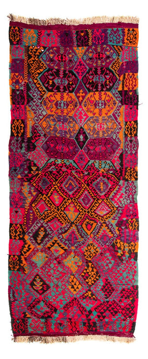 Alfombra de pasillo Alfombra Kelim - Antigua - 310 x 137 cm - multicolor