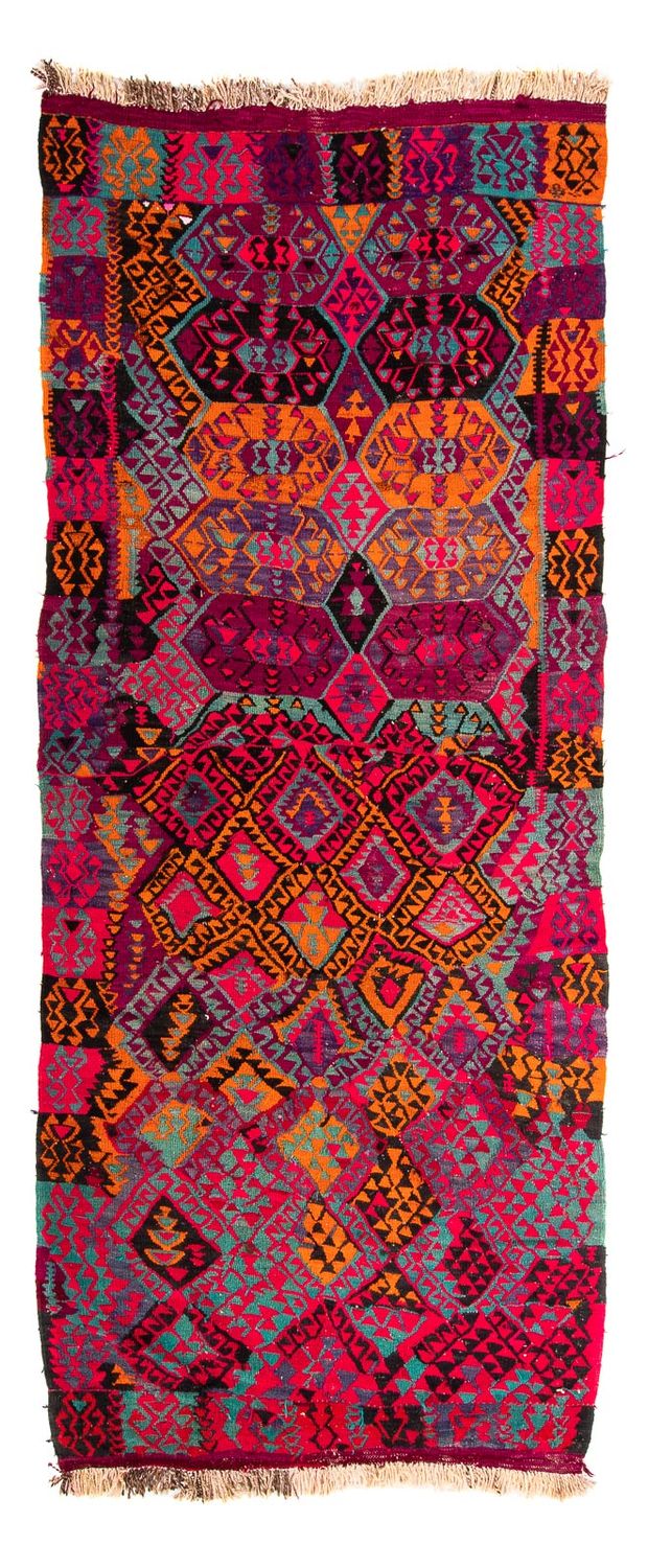 Alfombra de pasillo Alfombra Kelim - Antigua - 310 x 137 cm - multicolor