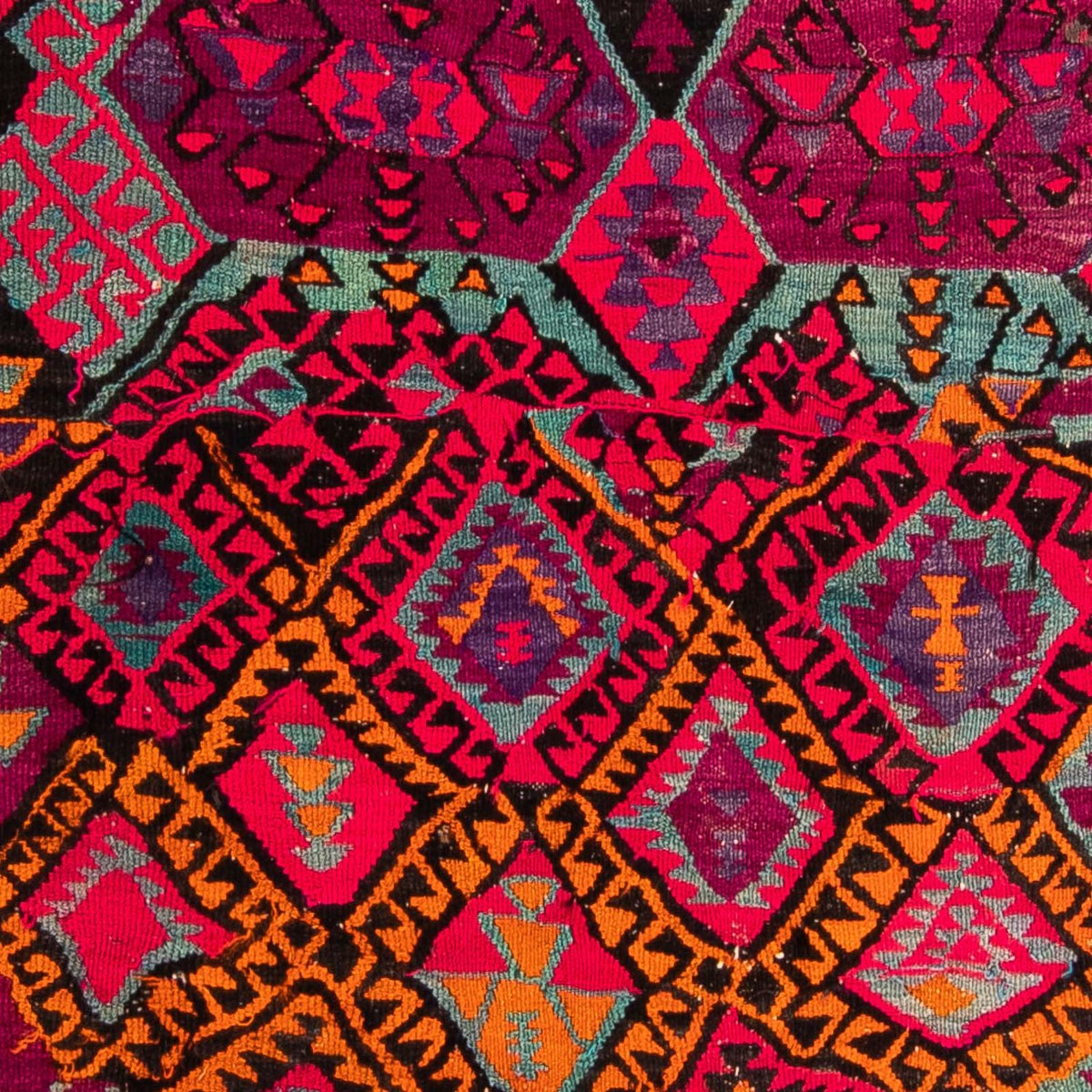 Alfombra de pasillo Alfombra Kelim - Antigua - 310 x 137 cm - multicolor