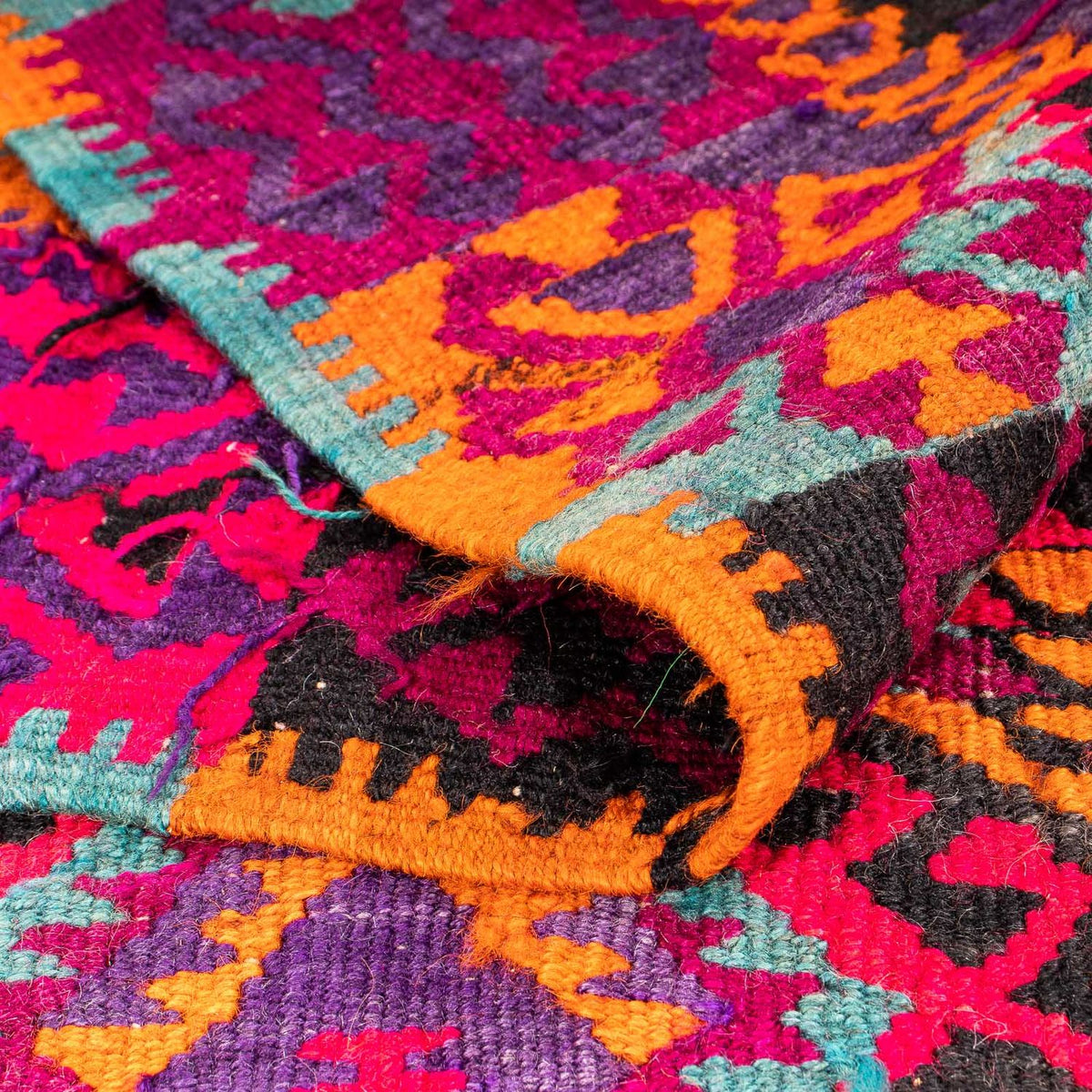 Alfombra de pasillo Alfombra Kelim - Antigua - 310 x 137 cm - multicolor