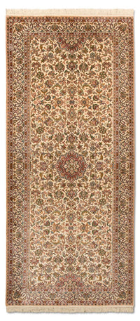 Alfombra de pasillo Alfombra de seda - Seda de Cachemira - 190 x 77 cm - beige