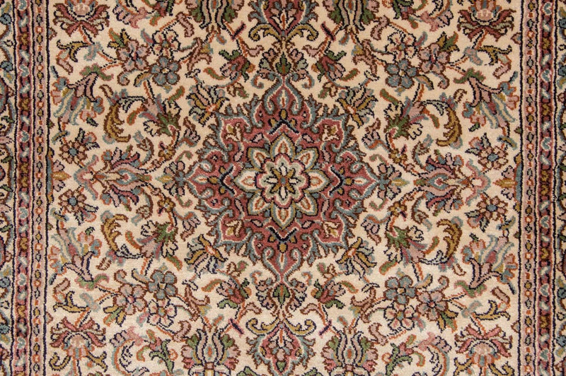 Alfombra de pasillo Alfombra de seda - Seda de Cachemira - 190 x 77 cm - beige