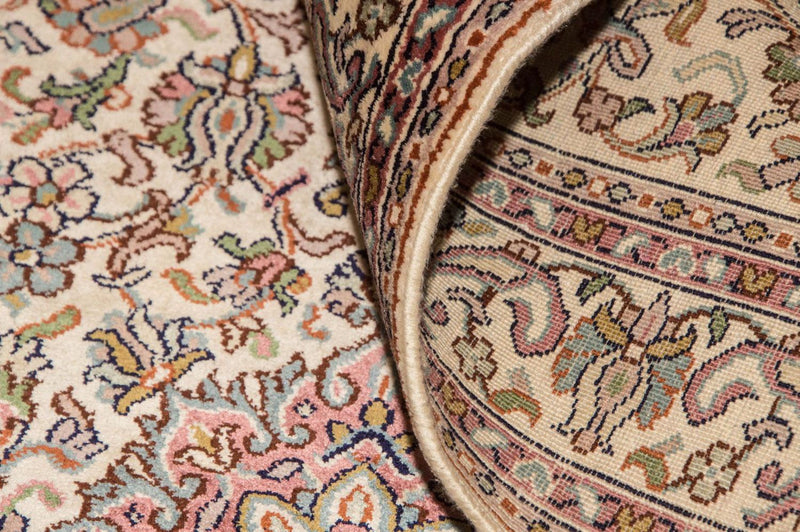 Alfombra de pasillo Alfombra de seda - Seda de Cachemira - 190 x 77 cm - beige