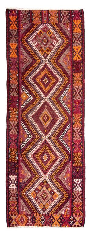 Alfombra de pasillo Alfombra Kelim - Antigua - 375 x 140 cm - multicolor