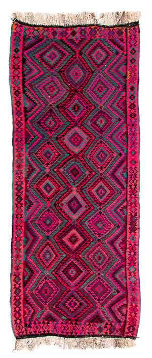Alfombra de pasillo Alfombra Kelim - Antigua - 315 x 135 cm - multicolor