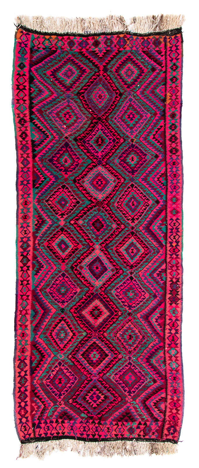 Alfombra de pasillo Alfombra Kelim - Antigua - 315 x 135 cm - multicolor