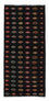 Alfombra de pasillo Alfombra Kelim - Splash - 195 x 85 cm - negro