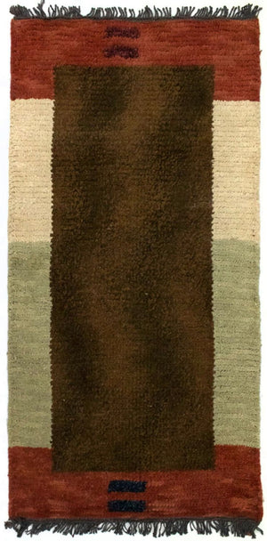 Alfombra de Nepal - 140 x 70 cm - marrón
