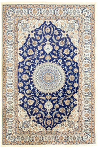 Alfombra persa - Nain - 305 x 196 cm - azul