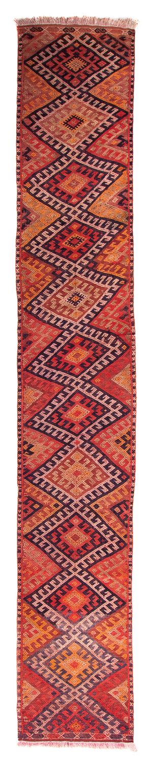 Alfombra de pasillo Alfombra Kelim - Antigua - 380 x 75 cm - multicolor