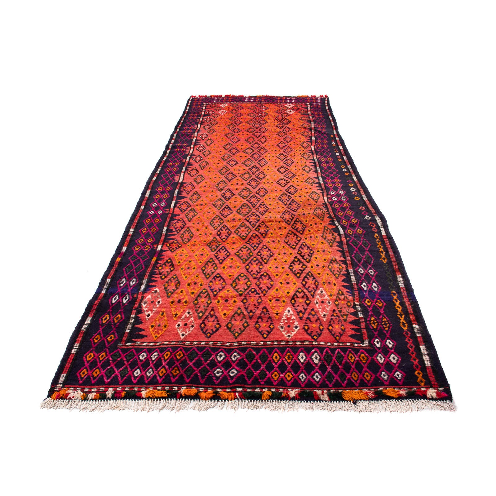 Alfombra de pasillo Alfombra Kelim - Antigua - 330 x 135 cm - multicolor