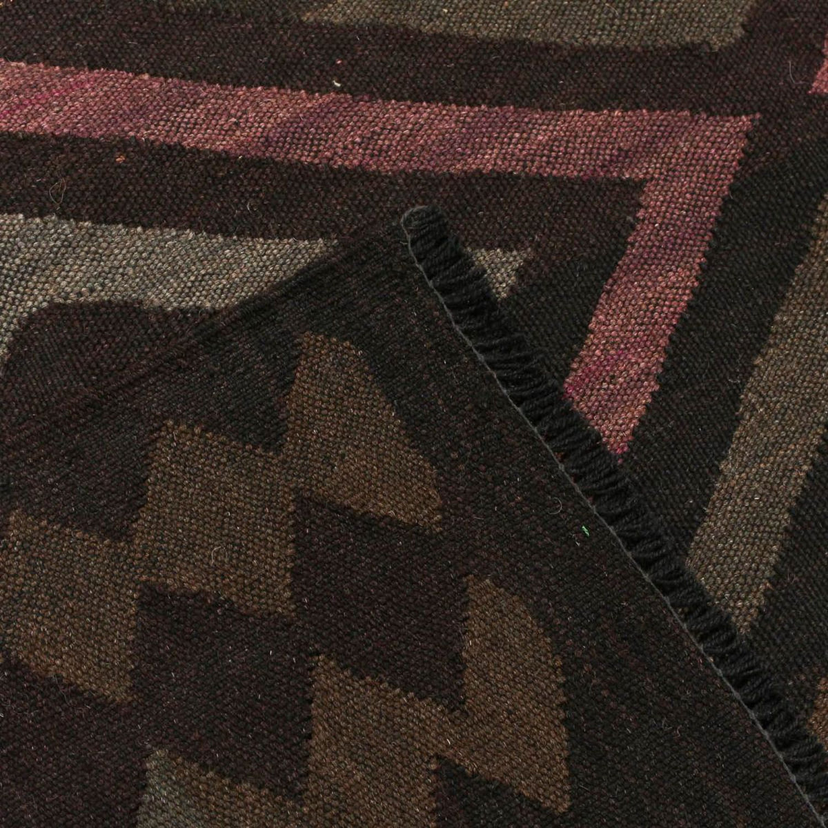 Alfombra Kelim - Splash - 240 x 166 cm - negro