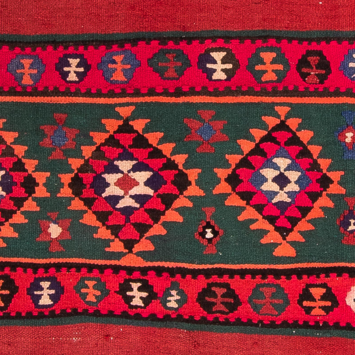 Alfombra de pasillo Alfombra Kelim - Antigua - 380 x 135 cm - multicolor