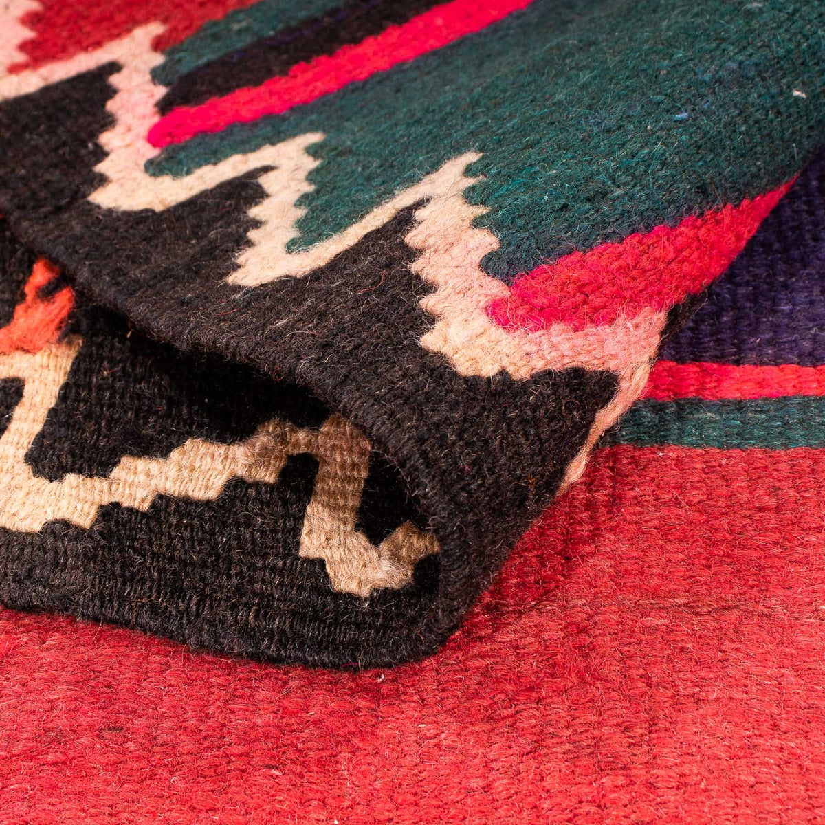 Alfombra de pasillo Alfombra Kelim - Antigua - 380 x 135 cm - multicolor