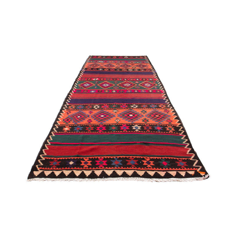 Alfombra de pasillo Alfombra Kelim - Antigua - 380 x 135 cm - multicolor