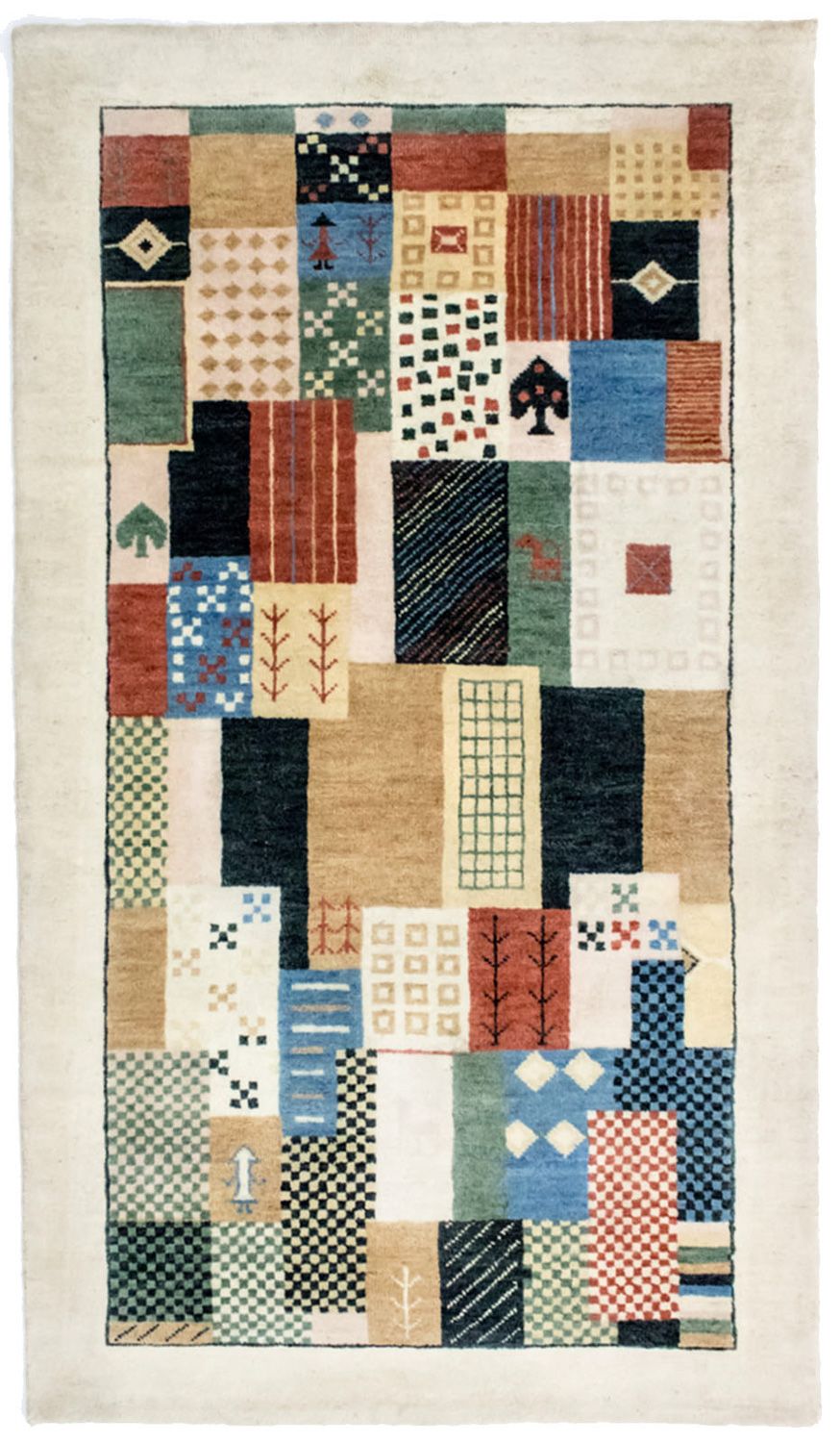 Alfombra Gabbeh - Loribaft Persa - 165 x 95 cm - colorido