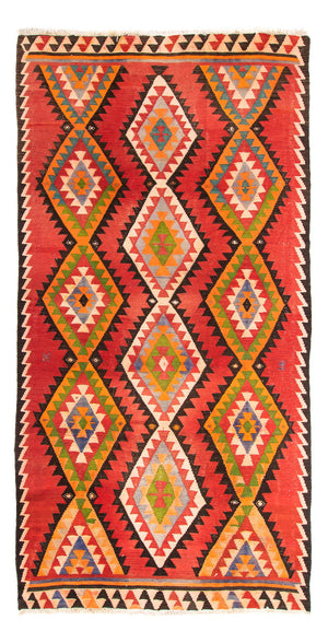 Alfombra de pasillo Alfombra Kelim - Antigua - 315 x 150 cm - multicolor