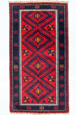 Alfombra Belutsch - 135 x 67 cm - rojo