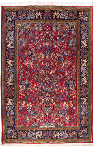 Alfombra persa - Ghom - 200 x 140 cm - rojo