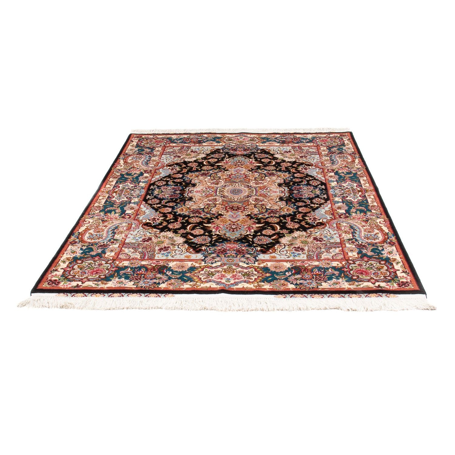 Alfombra Persa - Tabriz - Real - 200 x 150 cm - azul oscuro