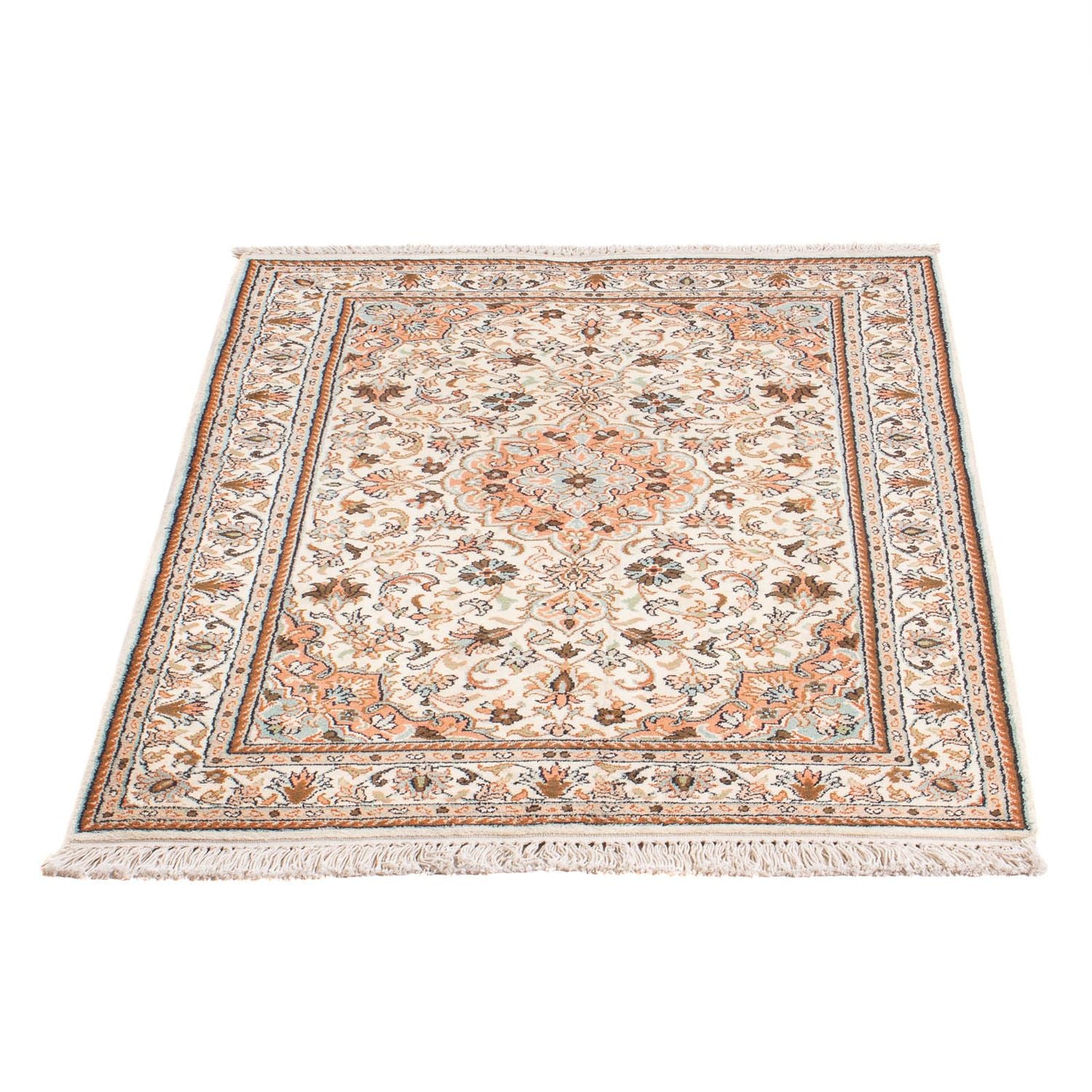 Alfombra de seda - Seda de Cachemira - 125 x 78 cm - crema