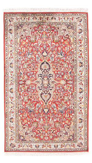 Alfombra de seda - Seda de Cachemira - 162 x 90 cm - rojo