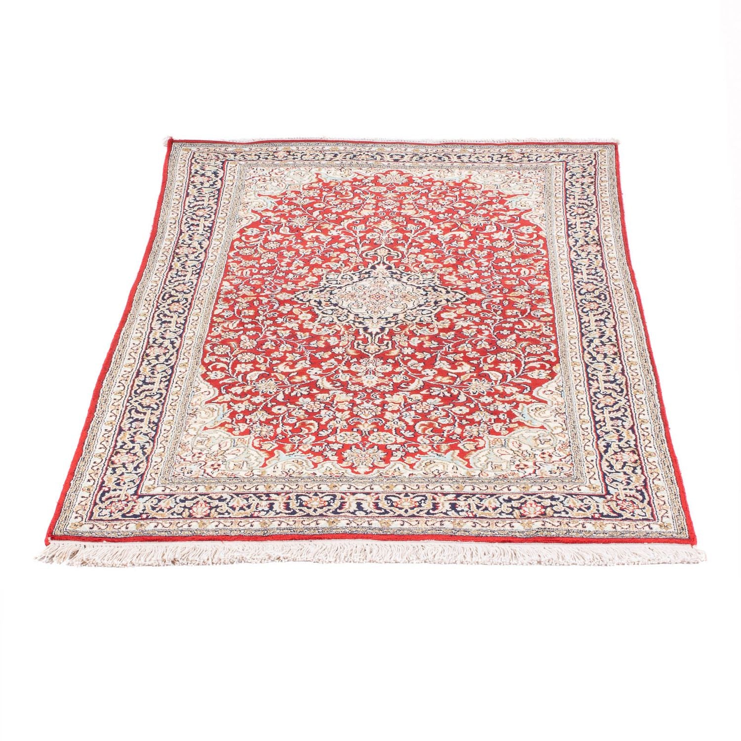 Alfombra de seda - Seda de Cachemira - 162 x 90 cm - rojo
