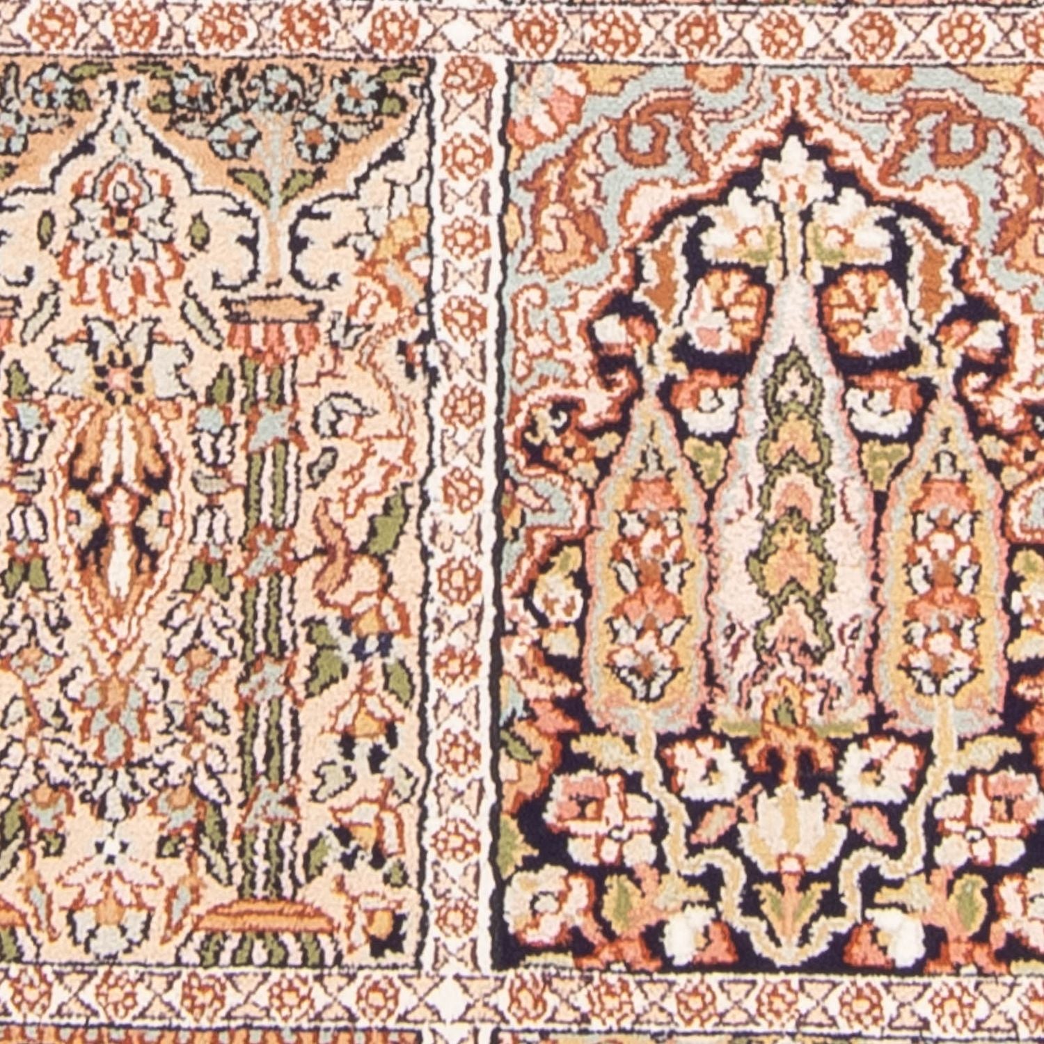 Alfombra de seda - Seda de Cachemira - 148 x 92 cm - multicolor