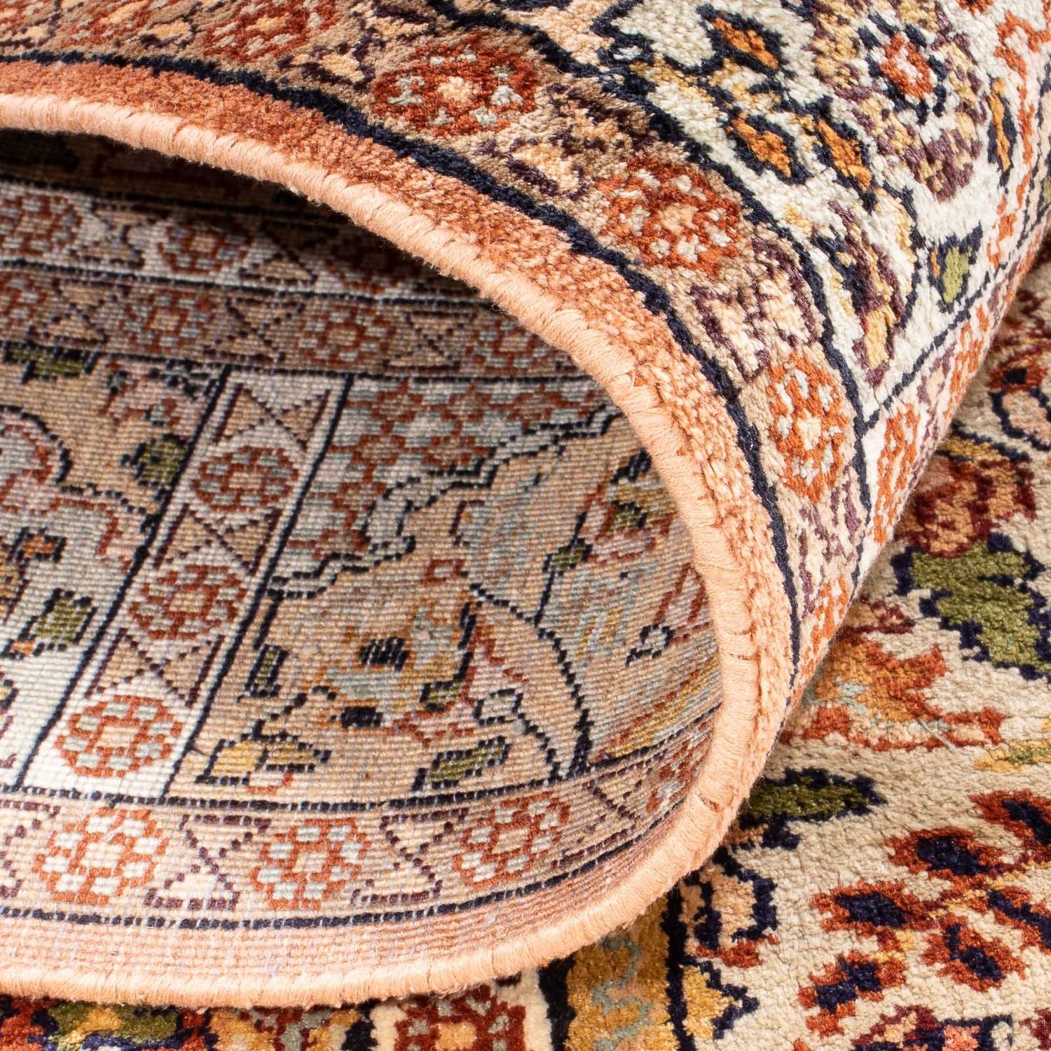 Alfombra de seda - Seda de Cachemira - 148 x 92 cm - multicolor