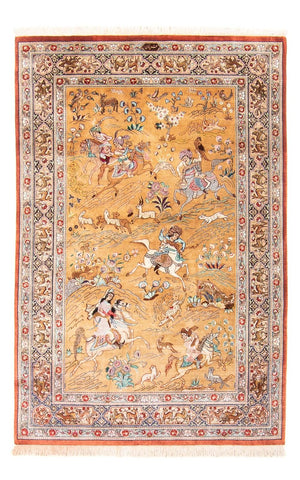 Alfombra de seda - Ghom Seda - Prima - 156 x 100 cm - oro