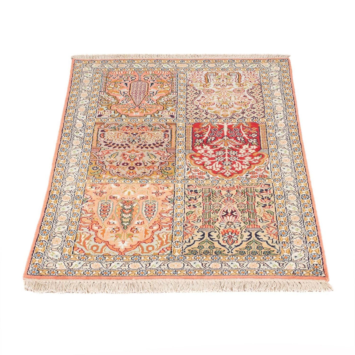 Alfombra de seda - Seda de Cachemira - 155 x 80 cm - multicolor