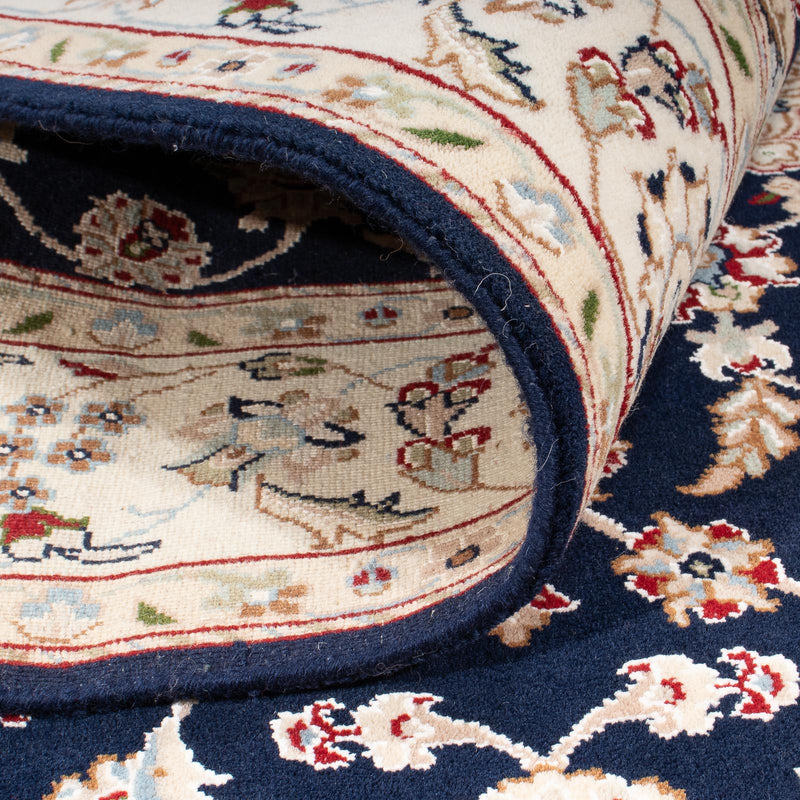 Alfombra oriental - Nain - Indus - 196 x 134 cm - azul oscuro